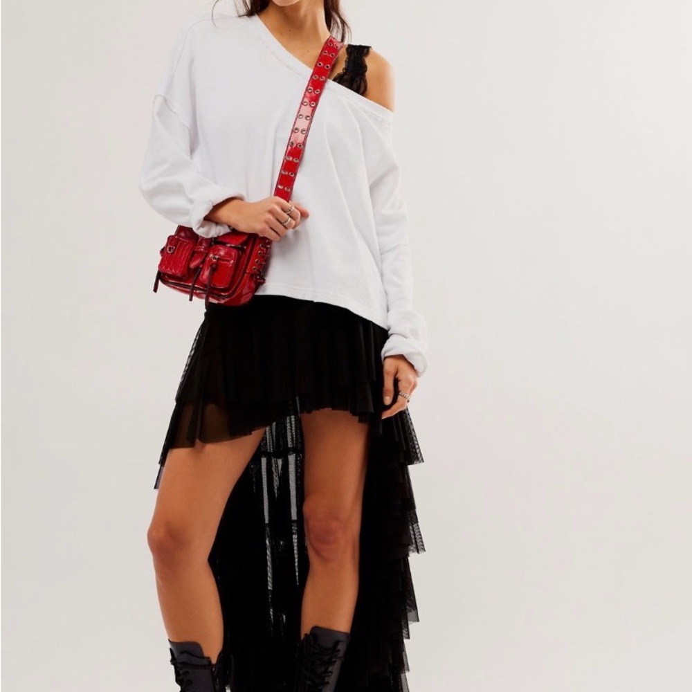 Norma Kamali Ruffle Hi-Lo Skirt - Picture 2 of 3